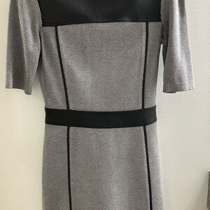 Theory Black and Gray Long Sleeve Dress